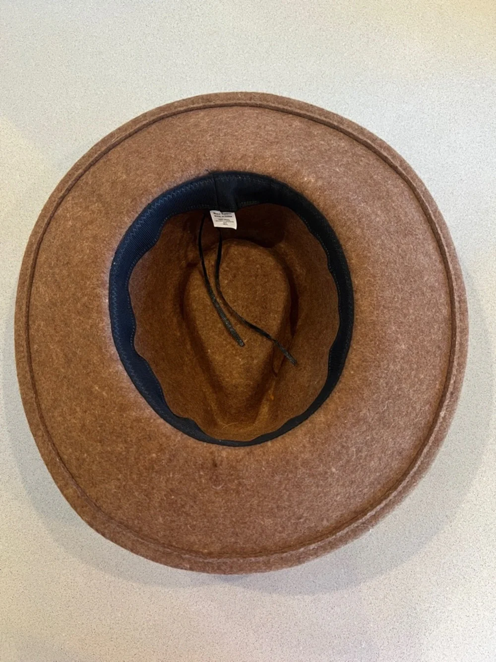 Classic Brown Wide-Brim Wool Felt Fedora Hat Band Buckle Detail One Size